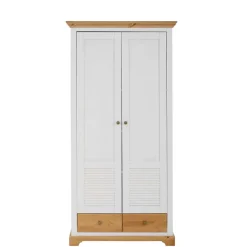 Wohnen Weiße Möbel|Naturholzmöbel*Garderobenschrank im Landhausstil zweifarbig - Axdonira