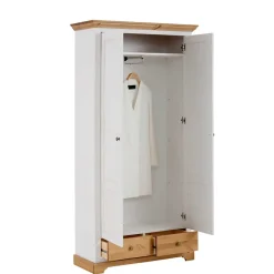 Wohnen Weiße Möbel|Naturholzmöbel*Garderobenschrank im Landhausstil zweifarbig - Axdonira