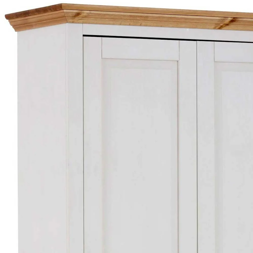 Wohnen Weiße Möbel|Naturholzmöbel*Garderobenschrank im Landhausstil zweifarbig - Axdonira