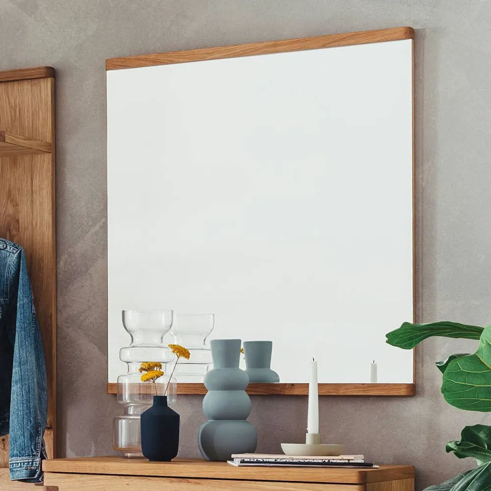 Wohnen Garderobenspiegel aus Balkeneiche Massivholz - Manaus