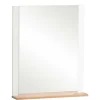 Wohnen Garderobenspiegel mit Ablage in Weiß & Eiche - Goliat