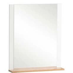 Wohnen Garderobenspiegel mit Ablage in Weiß & Eiche - Goliat