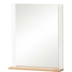 Wohnen Garderobenspiegel mit Ablage in Weiß & Eiche - Goliat