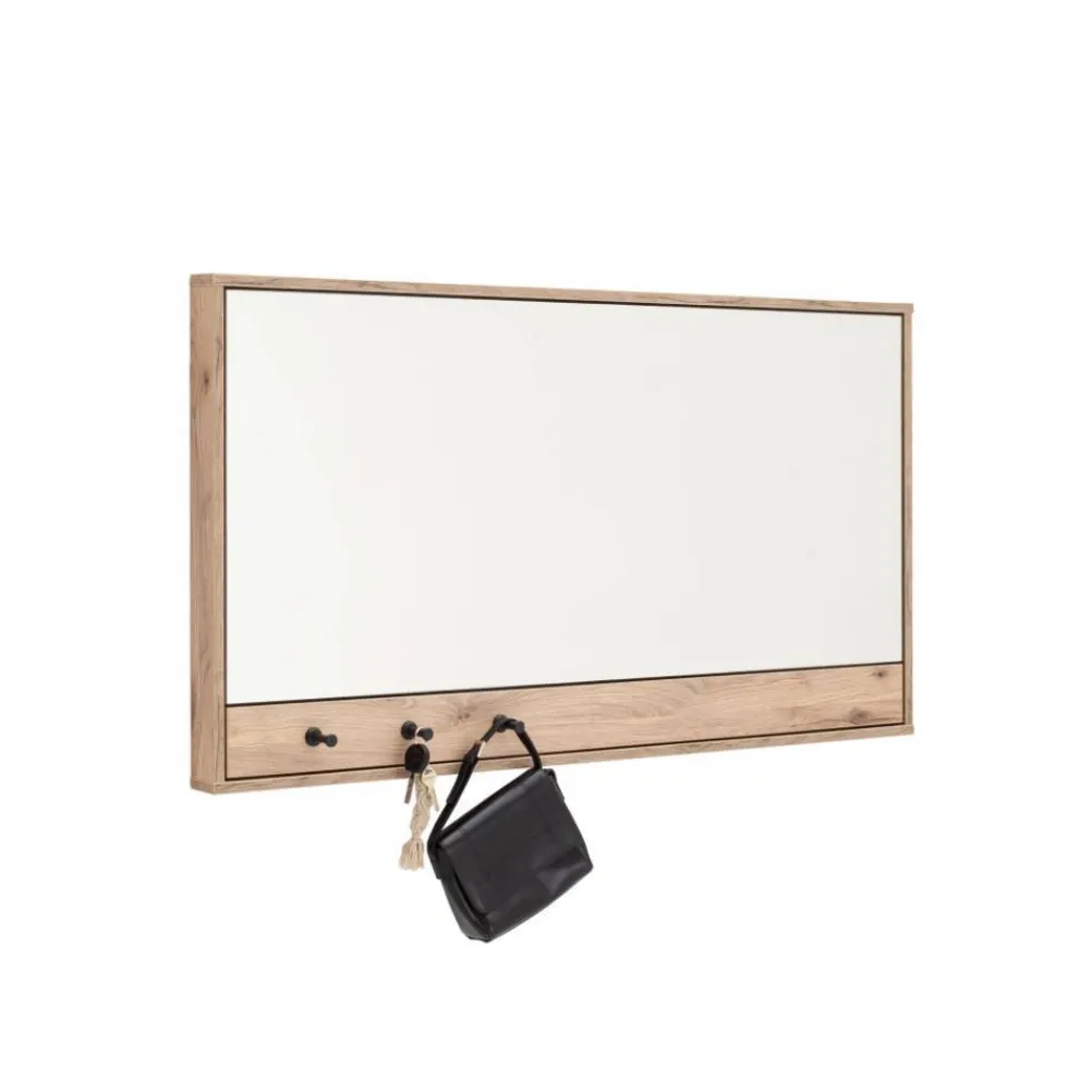 Wohnen Garderobenspiegel mit drei Schlüsselhaken - Vapposia