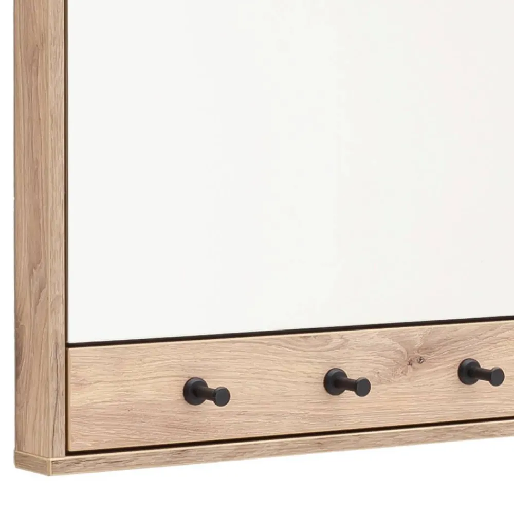 Wohnen Garderobenspiegel mit drei Schlüsselhaken - Vapposia