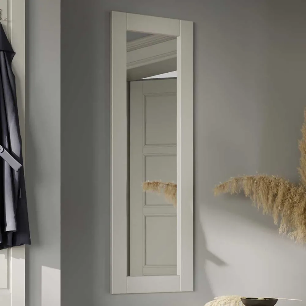 Wohnen Garderobenspiegel mit weiß lackiertem Holzrahmen - Indico