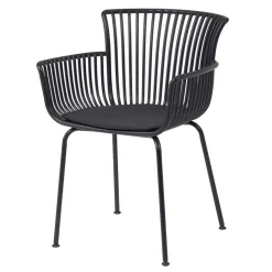 Wohnen Schwarze Möbel|Korbmöbel*Garten Armlehnenstühle in Schwarz - Combo (4er Set)