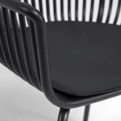 Wohnen Schwarze Möbel|Korbmöbel*Garten Armlehnenstühle in Schwarz - Combo (4er Set)