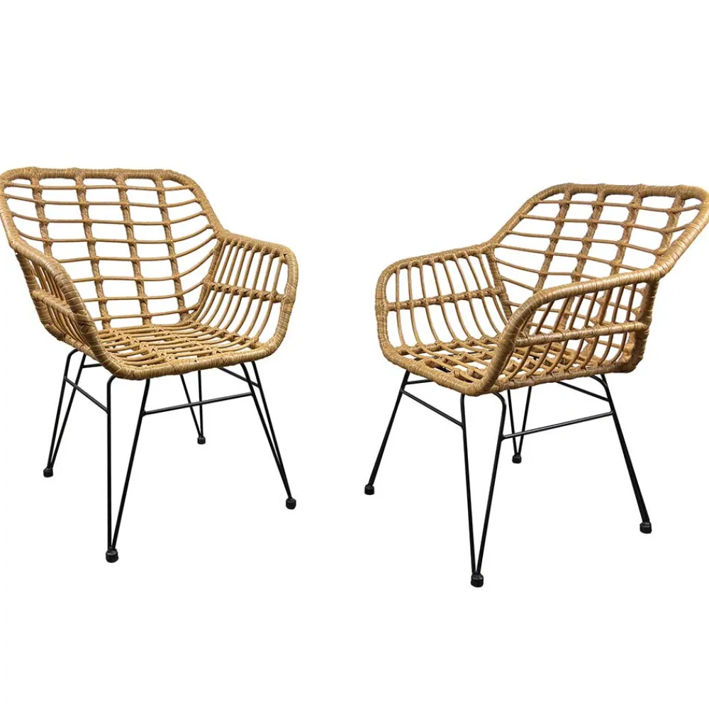 Wohnen Garten Armlehnstühle aus Kunstrattan - Kolage (2er Set)