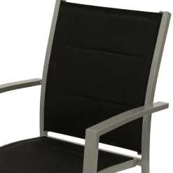 Wohnen Metall-Gartenmöbel*Garten Armlehnstühle in Schwarz Stoff - Ansiana (4er Set)