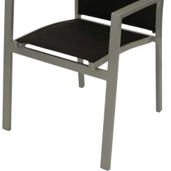 Wohnen Metall-Gartenmöbel*Garten Armlehnstühle in Schwarz Stoff - Ansiana (4er Set)