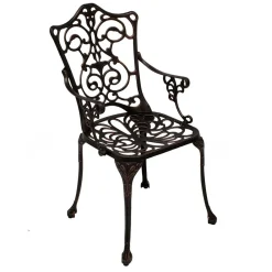 Wohnen Vintage Möbel|Korbmöbel*Garten Armlehnstuhl aus Alu Guss - Diomede