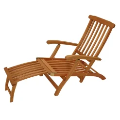 Wohnen Metall-Gartenmöbel|Rattan-Gartenmöbel*Garten Deckchair mit Fußteil Voreno aus Eukalyptus