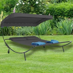 Wohnen Schwarze Möbel|Graue Möbel*Garten Doppelliege mit Sonnendach - Jokna