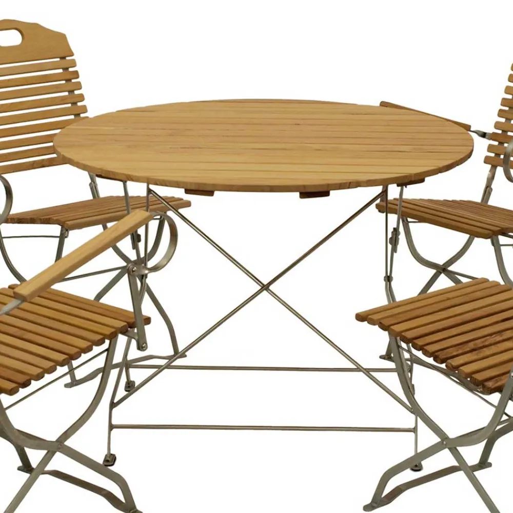 Wohnen Metall-Gartenmöbel|Sitzgruppe*Garten Essgruppe klappbar - Anglivia (fünfteilig)