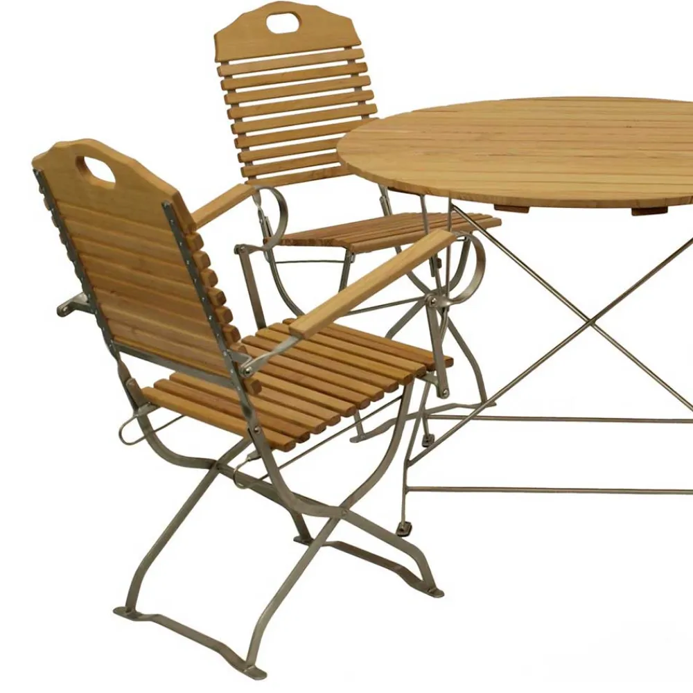 Wohnen Metall-Gartenmöbel|Sitzgruppe*Garten Essgruppe klappbar - Anglivia (fünfteilig)