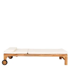 Wohnen Garten Holzliege mit zwei Rädern - Senvelita