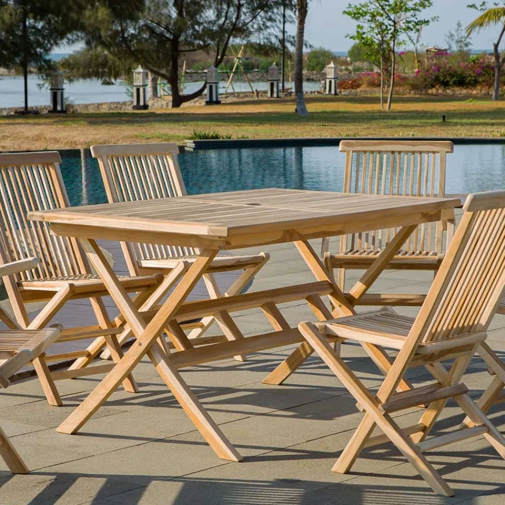 Wohnen Teakholz-Gartenmöbel*Garten Klapptisch 135x75x85 cm - Klahuma