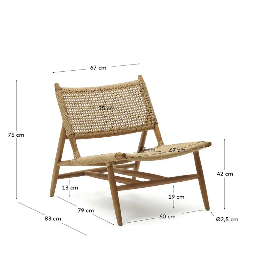 Wohnen Garten Lounge Sessel aus Geflecht - Max