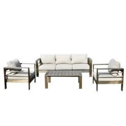 Wohnen Garten Lounge-Garnitur in Grau - Georgi (vierteilig)