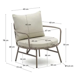 Wohnen Garten Lounge-Sessel in Flieder aus Metall - Azalao