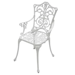 Wohnen Vintage Möbel|Korbmöbel*Garten Metallstuhl aus Aluminium in Weiß - Castania