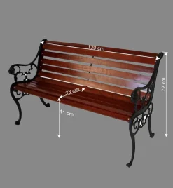 Wohnen Vintage Möbel|Metall-Gartenmöbel*Garten Sitzbank Espresso aus Gusseisen