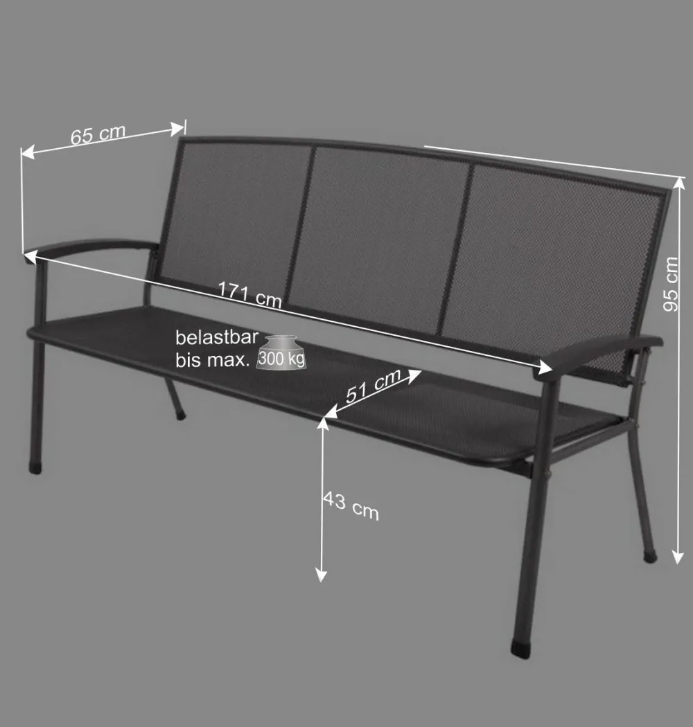 Wohnen Garten Sitzbank Islenka aus Metall