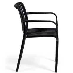 Wohnen Garten Stapelstühle in Schwarz - Emonila (4er Set)