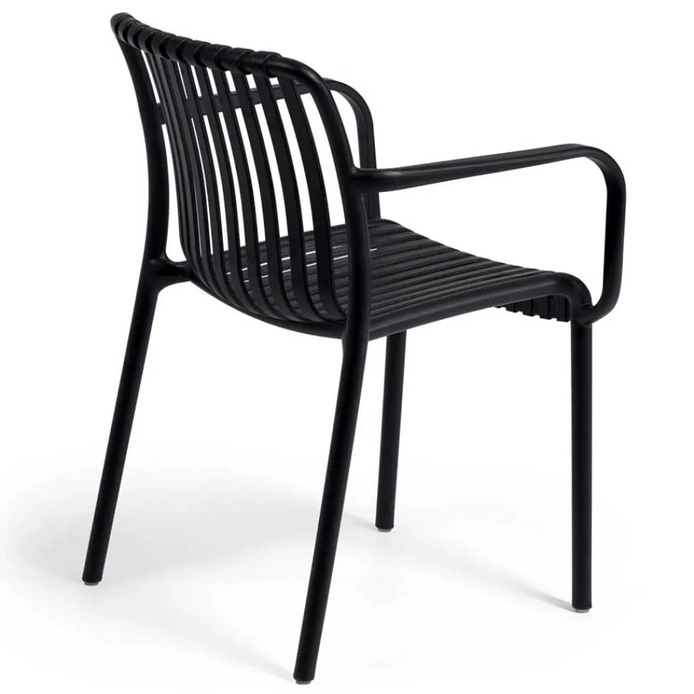 Wohnen Garten Stapelstühle in Schwarz - Emonila (4er Set)