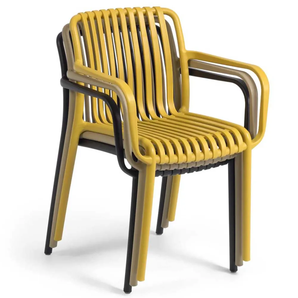 Wohnen Garten Stapelstühle in Schwarz - Emonila (4er Set)