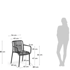 Wohnen Garten Stapelstühle in Schwarz - Emonila (4er Set)