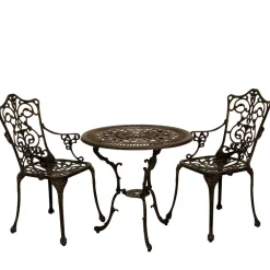 Wohnen Garten Tisch & 2 Stühle aus Alu Guss - Taifun (dreiteilig)