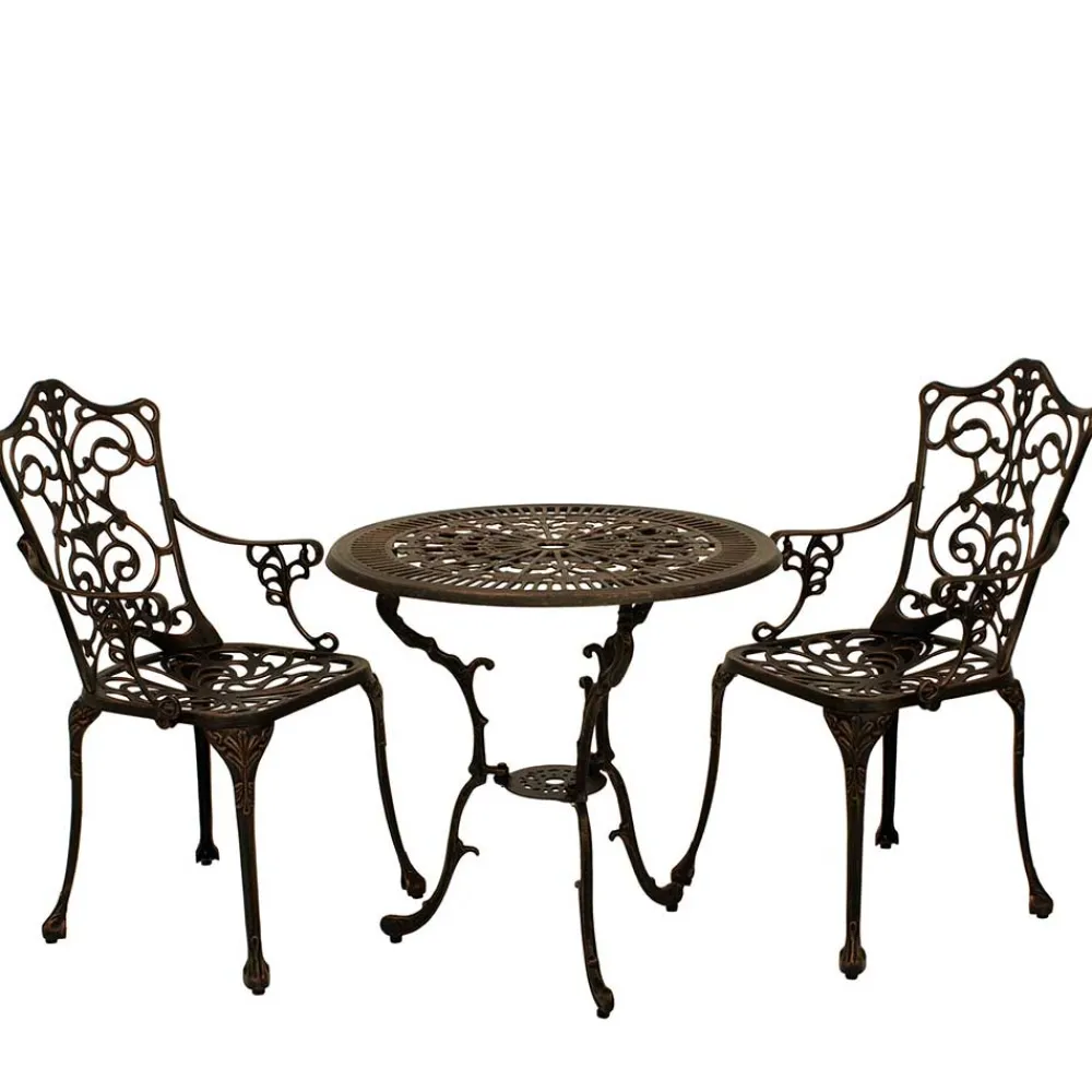 Wohnen Garten Tisch & 2 Stühle aus Alu Guss - Taifun (dreiteilig)