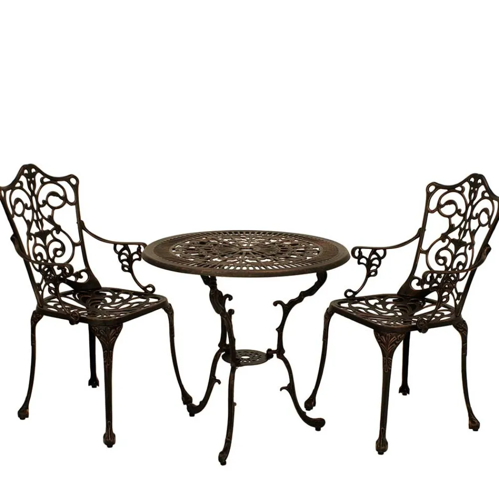 Wohnen Garten Tisch & 2 Stühle aus Alu Guss - Taifun (dreiteilig)