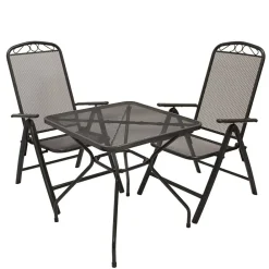 Wohnen Metall-Gartenmöbel|Balkonmöbel*Garten Tisch & zwei Klappsessel - Citro (dreiteilig)