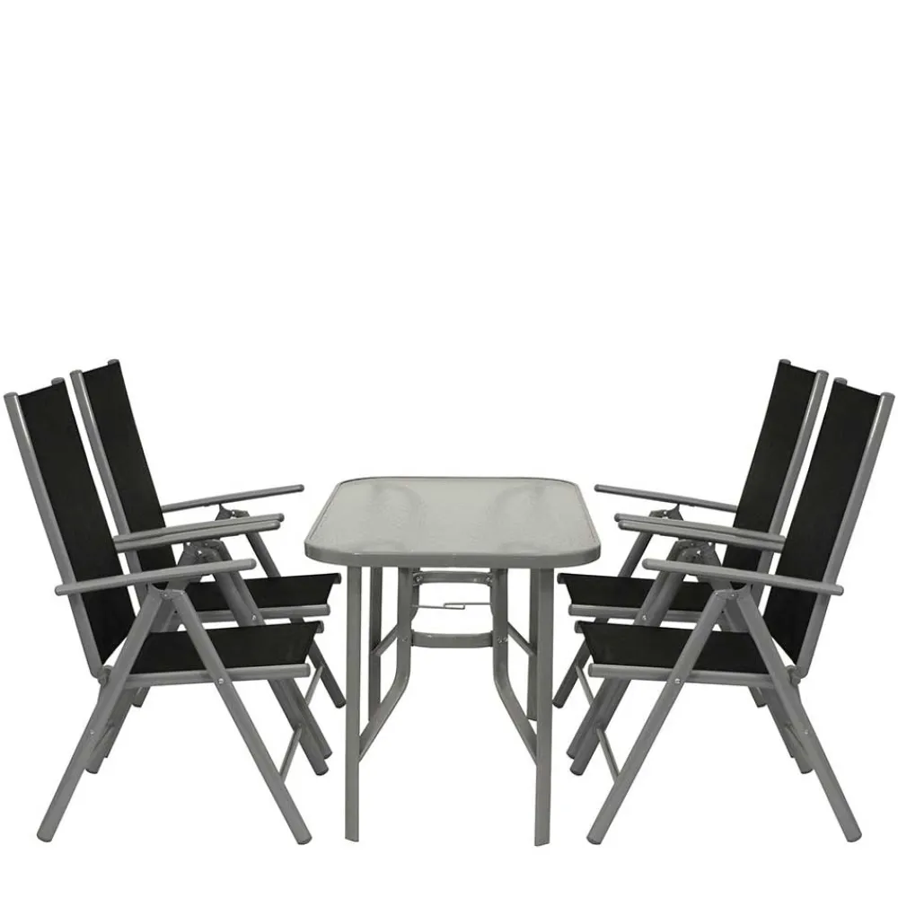 Wohnen Garten Tischgruppe aus Aluminium - Abella (fünfteilig)