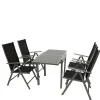 Wohnen Garten Tischgruppe mit Klappstühlen - Arno (fünfteilig)