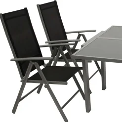 Wohnen Garten Tischgruppe mit Klappstühlen - Arno (fünfteilig)