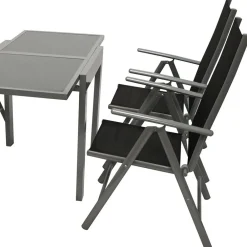 Wohnen Garten Tischgruppe mit Klappstühlen - Arno (fünfteilig)