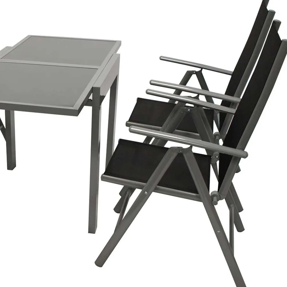 Wohnen Garten Tischgruppe mit Klappstühlen - Arno (fünfteilig)