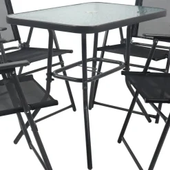 Wohnen Sitzgruppe|Balkonmöbel*Garten Tischgruppe mit Klappstühlen - Alcamo (fünfteilig)