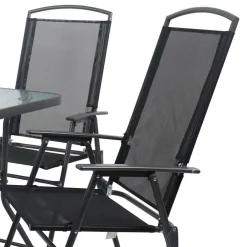 Wohnen Sitzgruppe|Balkonmöbel*Garten Tischgruppe mit Klappstühlen - Alcamo (fünfteilig)