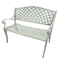 Wohnen Vintage Möbel|Gartenbänke*Gartenbank mit Armlehnen aus Aluminium - Liacantu