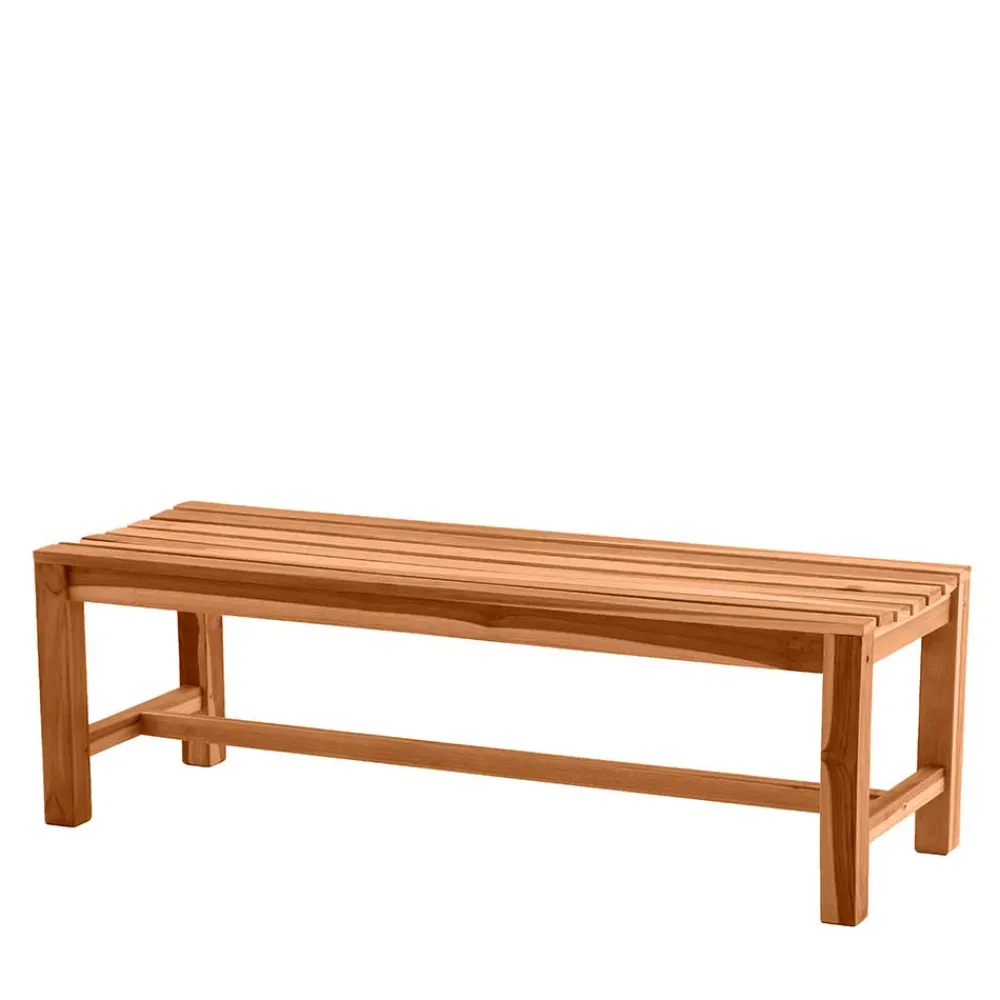 Wohnen Gartenbank ohne Rückenlehne aus Teak Massivholz - Klahuma