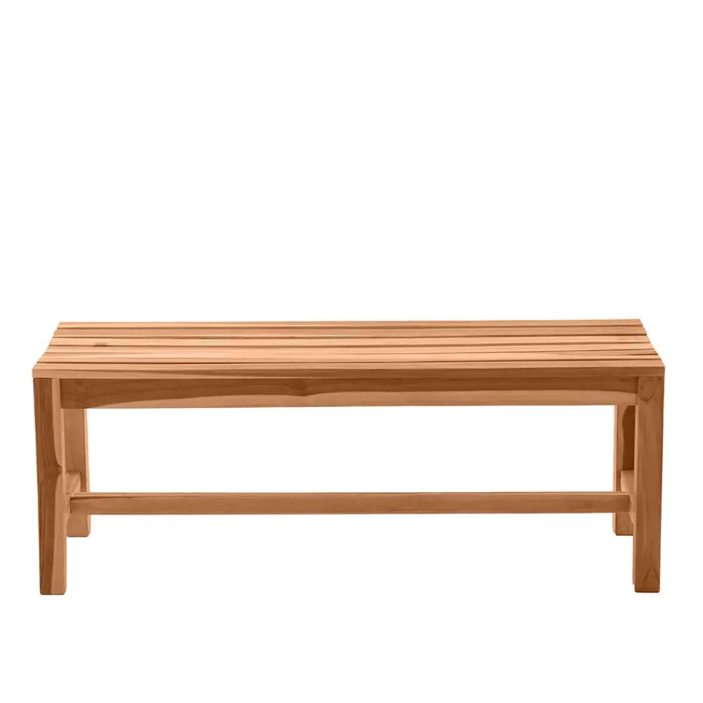 Wohnen Gartenbank ohne Rückenlehne aus Teak Massivholz - Klahuma