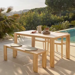 Wohnen Gartenbank ohne Rückenlehne für Esstisch - Elisira