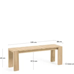 Wohnen Gartenbank ohne Rückenlehne für Esstisch - Elisira