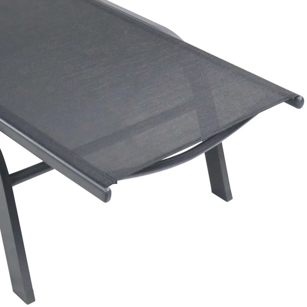 Wohnen Balkonmöbel|Gartenliegen*Gartenliege mit Rollen in Schwarz - Asprecca