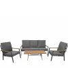 Wohnen Graue Möbel|Balkonmöbel*Gartenlounge Kombination modern - Tangora (vierteilig)